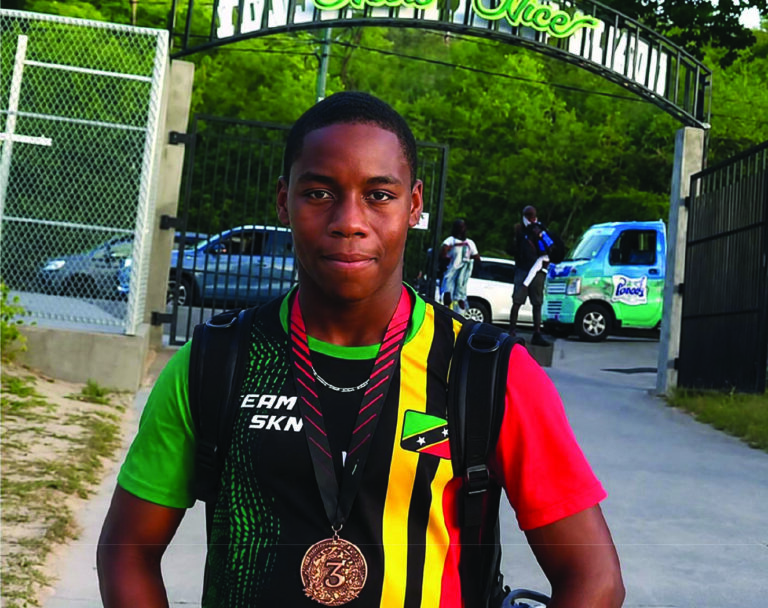 Nevis’ Teadrian Tross Returns from Goodwill Swimming Championships with Bronze Medal