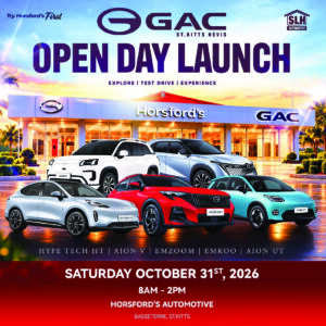 The GAC Open Day Launch at Horsford's Automotive, Saturday 31st October 2026. (S.L. Horsford & Co. Ltd.)