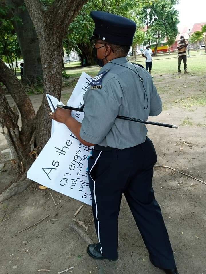 Police Source Responds To Placard Taking Away At Independence Square