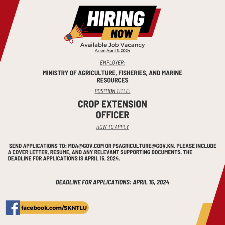 Vacancy – Crop Extension Officer