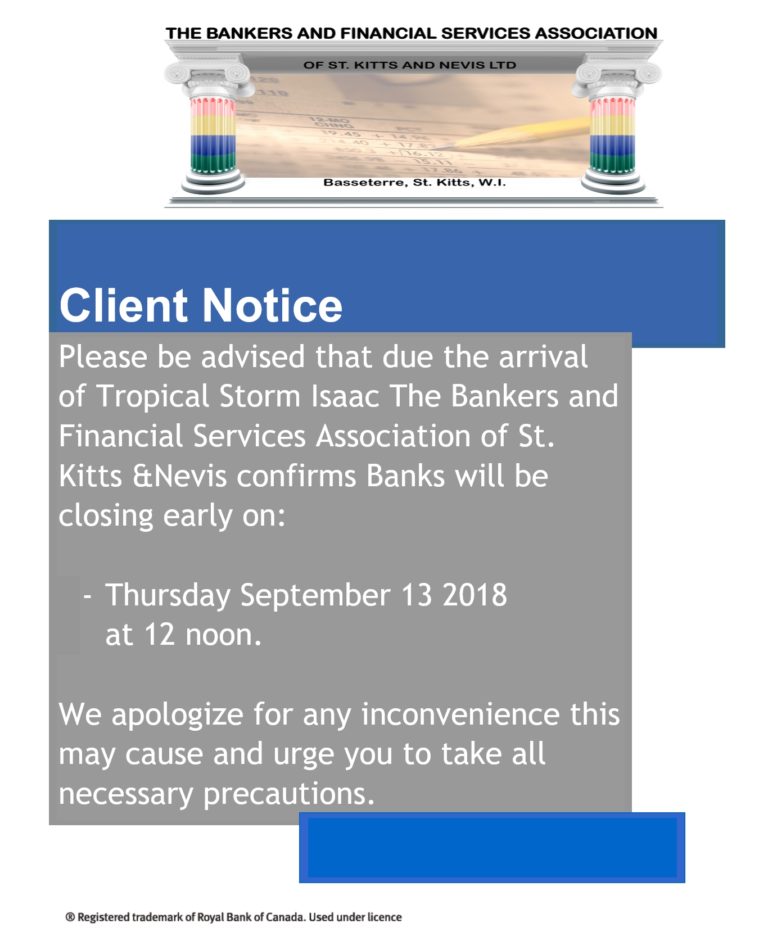 Bank Closure Advisory