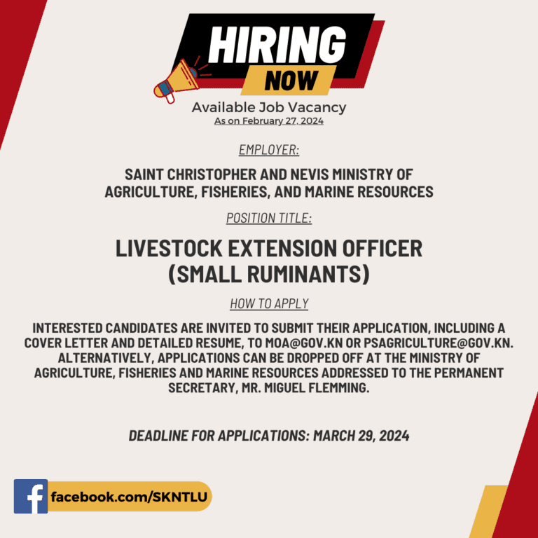Vacancy – Livestock Extension Officer (Small Ruminants)