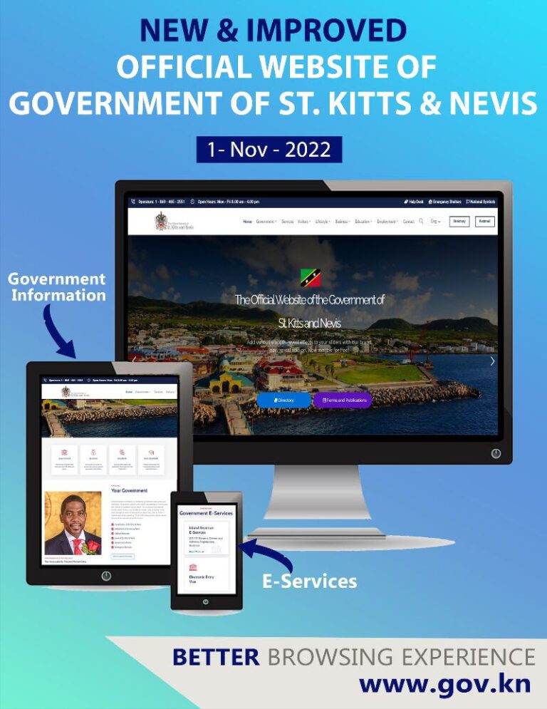 Ministry of Ict Redesigning and Upgrading Government of St. Kitts and Nevis Official Website; Changes to Take Effect From November 1, 2022