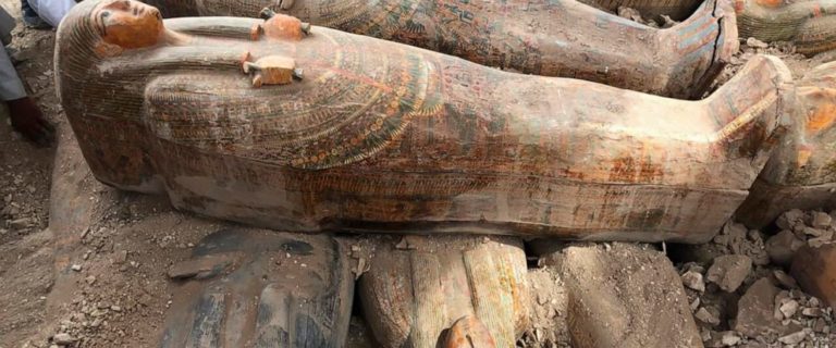 Egypt says archaeologists uncovered 20 ancient coffins