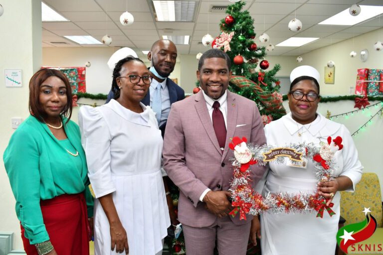 Prime Minister Dr. Drew Spreads Christmas Joy to Patients and Staff of the Three Hospitals on St. Kitts