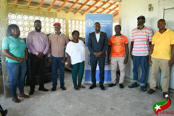 FARMERS IN ST. KITTS BEING EQUIPPED WITH TOOLS AND EQUIPMENT THAT PROMOTE THE EFFECTIVE AND EFFICIENT USE OF WATER ON THEIR FARMS