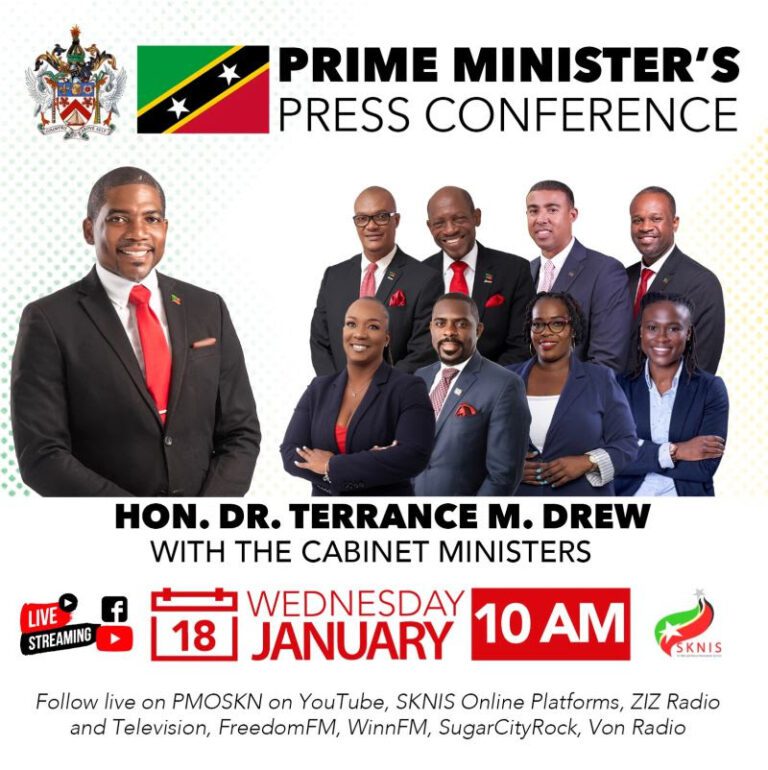 Prime Minister Hon. Dr. Terrance Drew to Host His Press Conference on Wednesday, January 18 at 10:00 Am